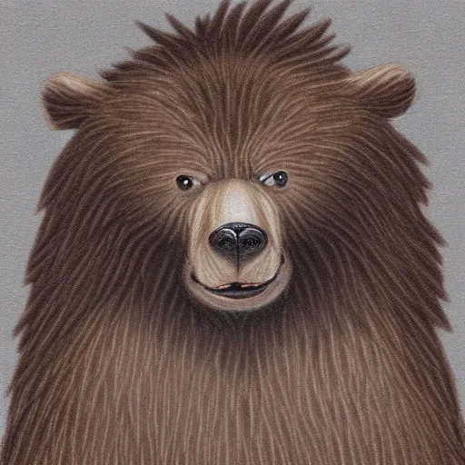 Prompt: Anime frazzled tired brown bear, Anime art trending on Artstation, blank background, no cropping