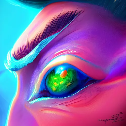 Image similar to AI EYE, colorful, fantasy, vivid colors, concept art, sharp focus, digital art, Hyper-realistic, 4K, Unreal Engine, Highly Detailed, HD, Dramatic Lighting by Brom, trending on Artstation