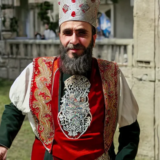 Prompt: a Circassian man in traditional dress