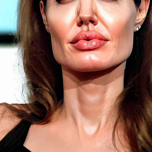 Image similar to angelina jolie face on an ( orange )