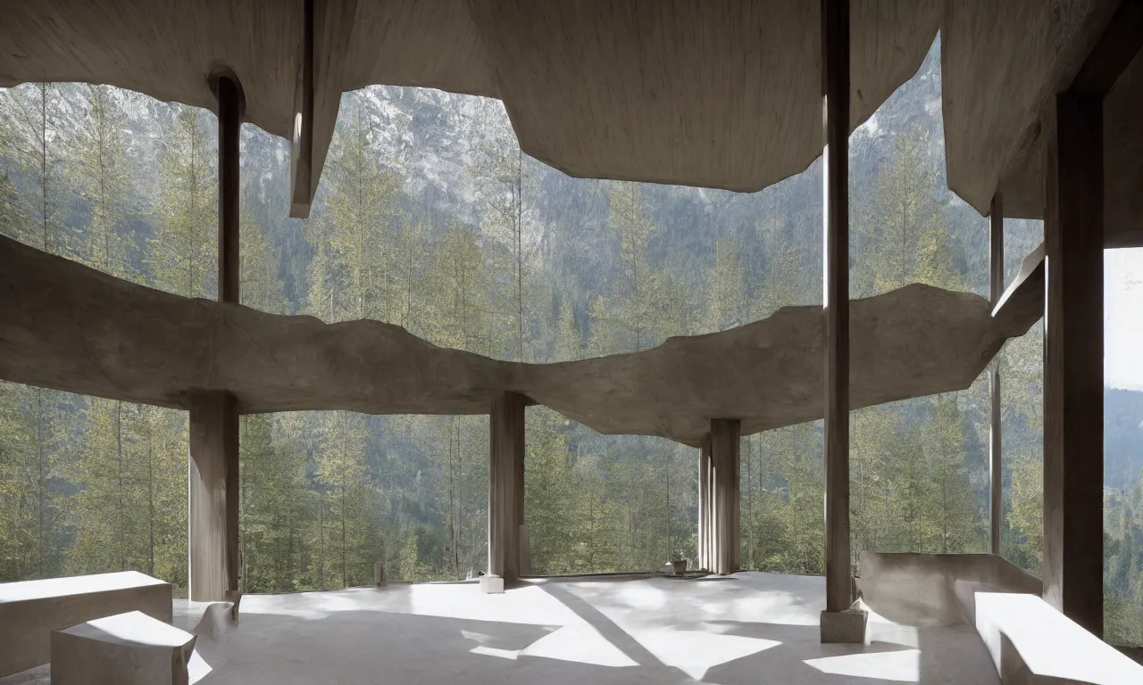 Prompt: solitude is bliss by peter zumthor, ethereal