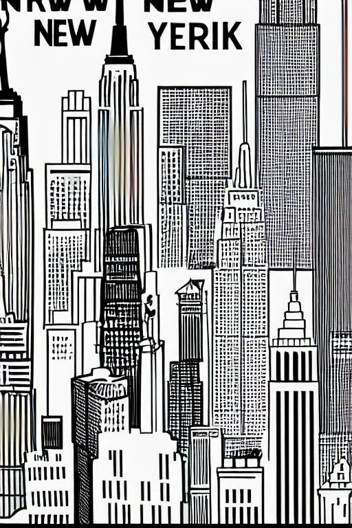 Image similar to minimalist boho style art of new york, illustration, vector art