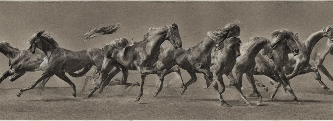 Prompt: horse running by eadweard muybridge