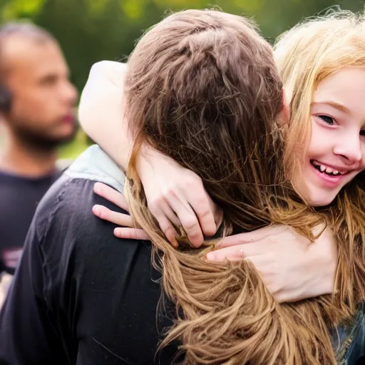 Image similar to guy hugs girl from behind