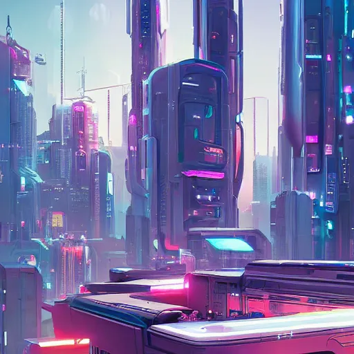 Image similar to ' \ n \ na futuristic looking cityscape with a woman standing on top, cyberpunk art by james gilleard, cgsociety, retrofuturism, retrofuturism'