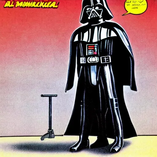 Image similar to Darth Vader moonwalking in the style of Al Feldstein