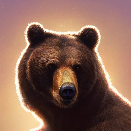 Prompt: realistic bear playing triangulated triangular setar, realistic portrait, symmetrical, highly detailed, digital painting, artstation, concept art, smooth, sharp focus, illustration, cinematic lighting, art by artgerm and greg rutkowski and alphonse mucha