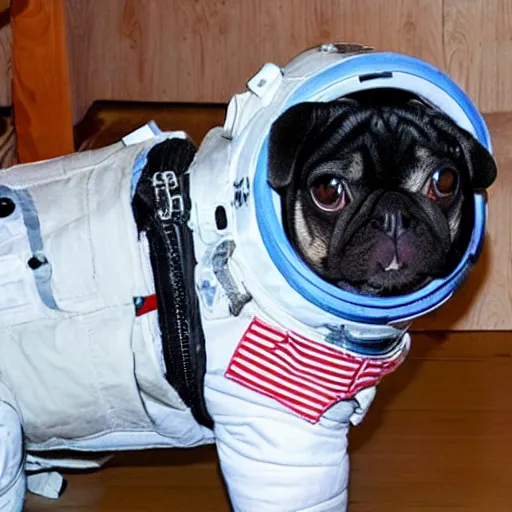 Prompt: dog in space suit