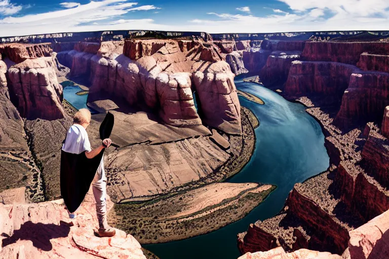 Prompt: Darth Vader visiting the Grand Canyon, 4k photography