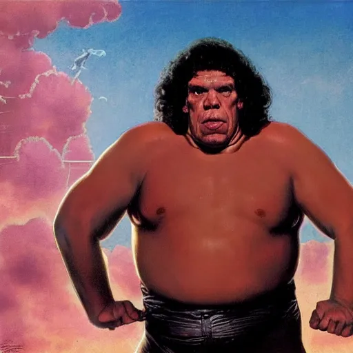 Image similar to andre the giant as a wizard, ultra detailed, style of norman rockwell, style of richard corben, 4 k, rule of thirds.