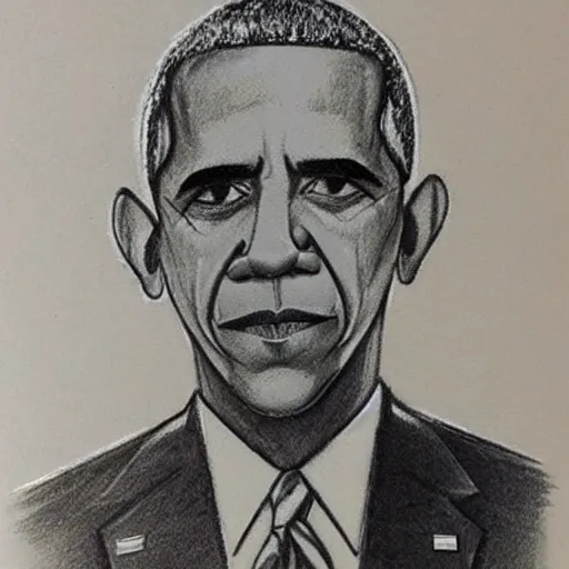 Image similar to creepy criminal police sketch of obama, uncanny!!!