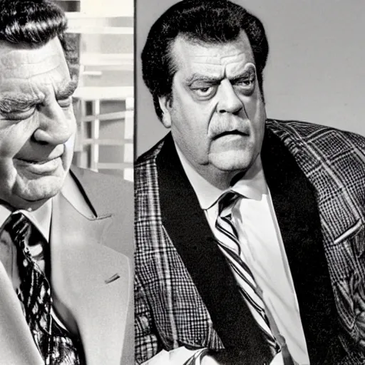 Prompt: andy griffith meets raymond burr back in the 70s