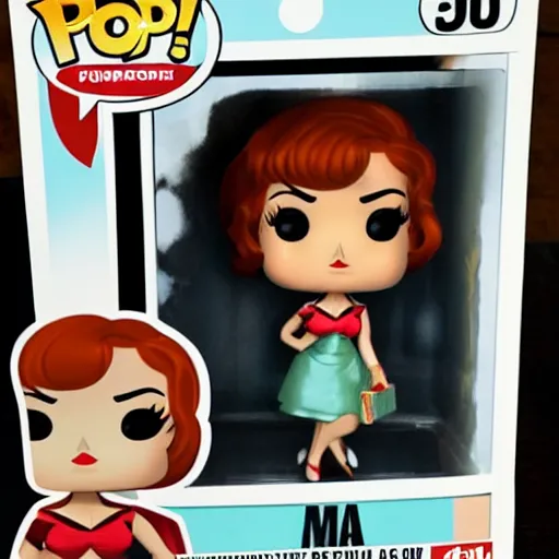 Prompt: Funco POP of Joan Holloway of the TV Show Mad Men