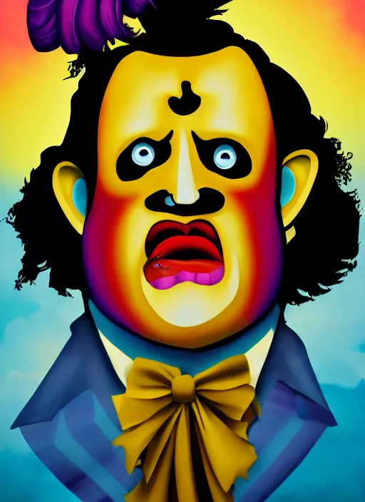 Prompt: leatherface character portrait artwork by Lisa Frank, 4k