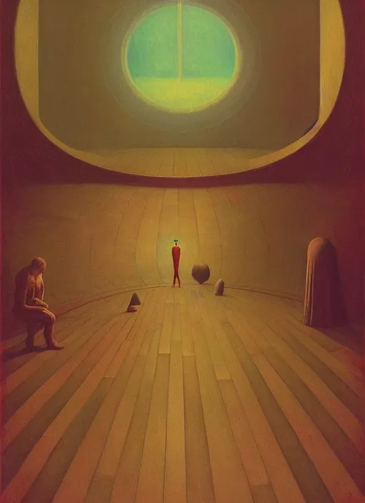 Image similar to inside a time machine traveling at speed of light, Edward Hopper and James Gilleard, Zdzislaw Beksinski, Mark Ryden, Wolfgang Lettl highly detailed, hints of Yayoi Kasuma