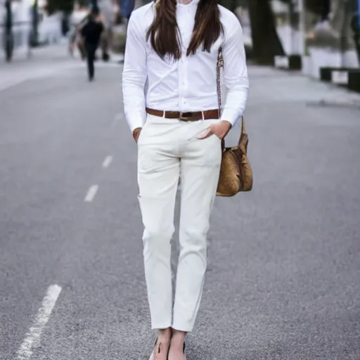 person wearing off white shirt and nice pants combo, Stable Diffusion