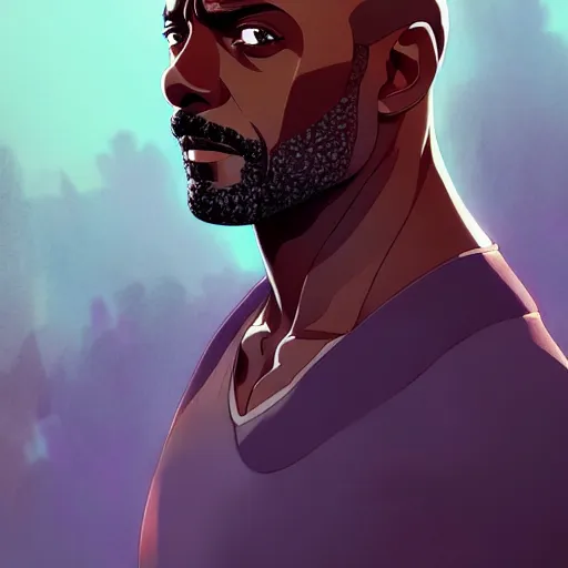 Image similar to idris elba, portrait shinkai makoto studio ghibli studio key hideaki anno sakimichan stanley artgerm lau rossdraws james jean marc simonetti elegant highly detailed digital painting artstation pixiv