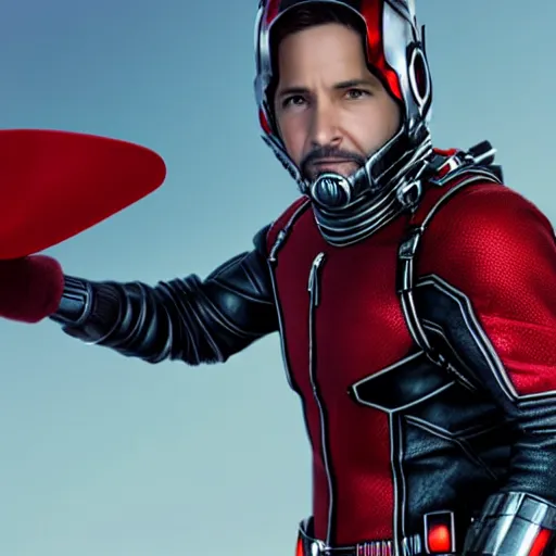 Prompt: ant-man with red hoodie, 4k realistic photo