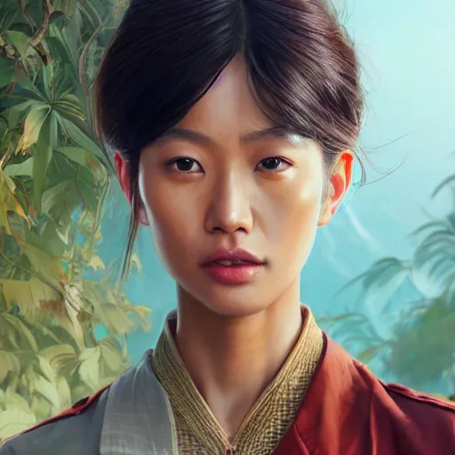 Image similar to highly detailed portrait, asian supermodel, in gta v, stephen bliss, unreal engine, fantasy art by greg rutkowski, loish, rhads, ferdinand knab, makoto shinkai and lois van baarle, ilya kuvshinov, rossdraws, tom bagshaw, global illumination, radiant light, detailed and intricate environment