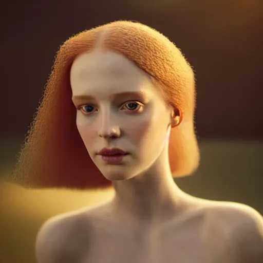 Image similar to photographic portrait of a stunningly beautiful english renaissance female in soft dreamy light at sunset, beside the river, soft focus, contemporary fashion shoot, in a denis villeneuve and tim burton movie, by edward robert hughes, annie leibovitz and steve mccurry, david lazar, jimmy nelsson, extremely detailed, breathtaking, hyperrealistic, perfect face, octane render