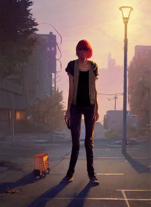 Image similar to Highly detailed full-body portrait of homeless Taylor Swift, in GTA V, Stephen Bliss, unreal engine, fantasy art by Greg Rutkowski, Loish, Rhads, Makoto Shinkai and Lois van baarle, ilya kuvshinov, rossdraws, Mat collishaw, global illumination, radiant light, detailed and intricate environment