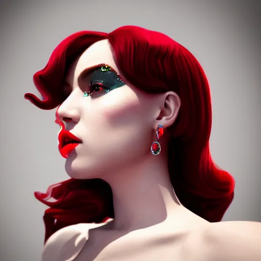 Prompt: red velvet inspired avant-garde art, deco fashion, highly detailed, photorealistic portrait, bright studio setting, studio lighting, crisp quality and light reflections, unreal engine 5 quality render