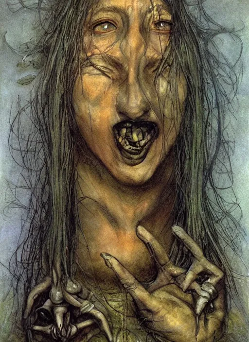 Image similar to portrait of diety of family and farming, coherent! by brom, by brian froud, deep color, strong line, high contrast