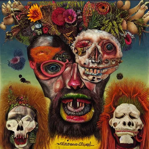 Image similar to punk album cover, psychedelic, giuseppe arcimboldo