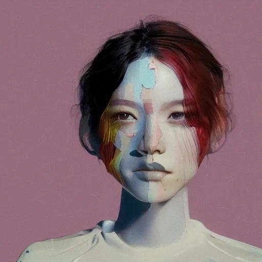 Image similar to abstract 3d female portrait age five by james jean and Jason Chan, rendering, redshift, octane