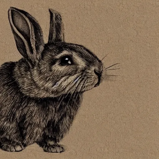 Image similar to photorealistic portrait of a steampunk rabbit