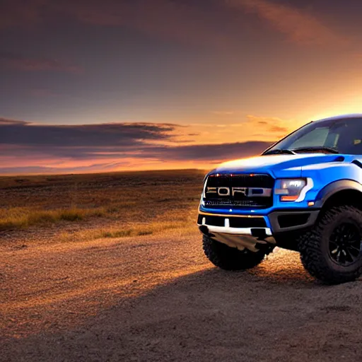 Image similar to ford raptor in alberta at sunset