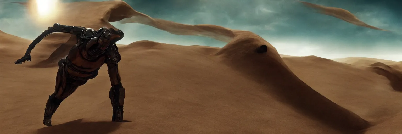 Prompt: Cinematic shot, Dune film 2001, by Denis Villeneuve, realistic, hyper detailed, 4K