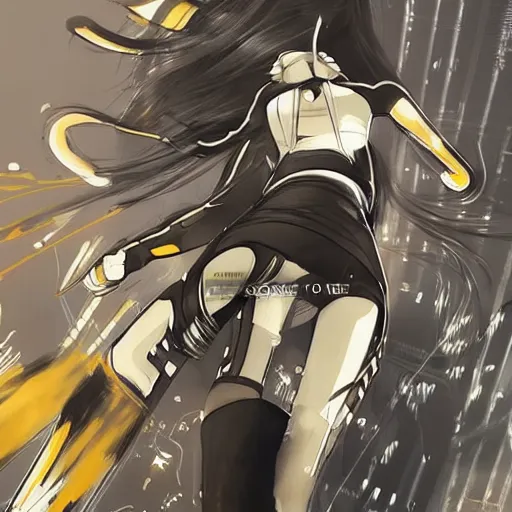 Prompt: luxury advertisement, white and yellow colors. highly detailed post-cyberpunk sci-fi close-up schoolirl in asian city in style of cytus and deemo, mysterious vibes, by Ilya Kuvshinov, by Greg Tocchini, nier:automata, set in half-life 2, beautiful with eerie vibes, very inspirational, very stylish, surrealistic, perfect digital art, mystical journey in strange world, bastion game