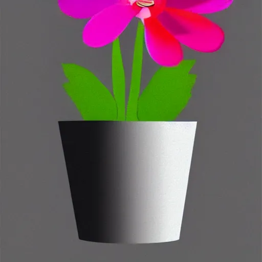 Prompt: flower in a pot but minimalistic concept art by frank stella gilleard james whalen tom, colorful, soft light, trending on artstation, minimalism