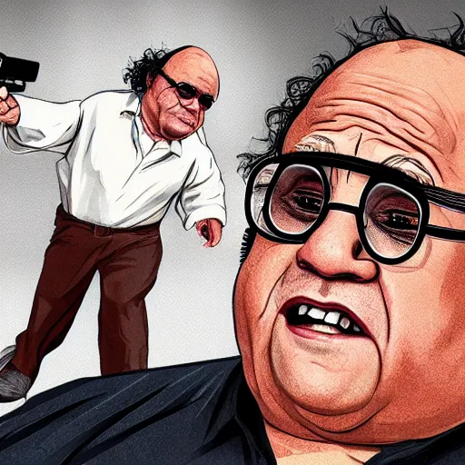 Image similar to danny devito, vectorart, gta 5,