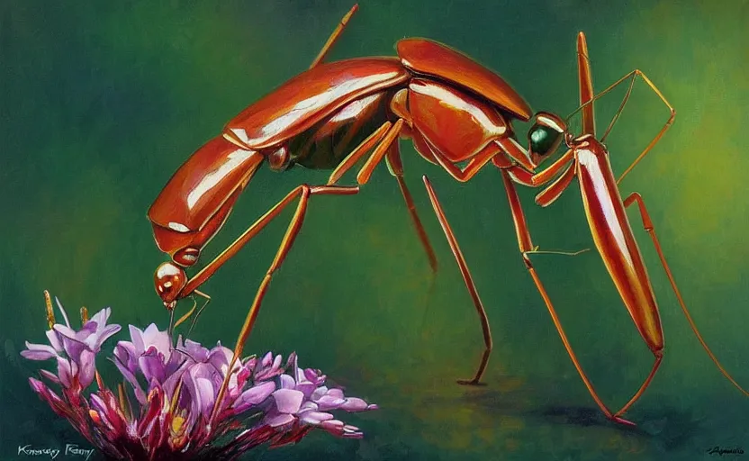 Image similar to Insect Alchemy mantis. By Konstantin Razumov, highly detailded
