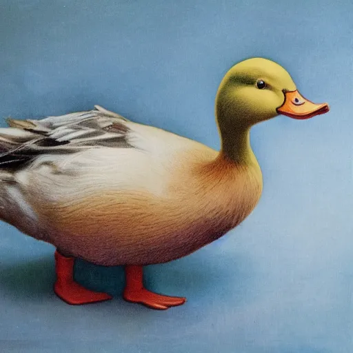 Image similar to don't look at the duck, surrealism, uncomfortable felling