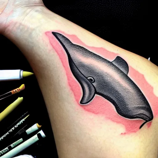 Image similar to tattoo design, stencil, whale