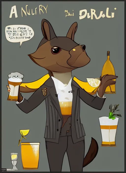 Prompt: a squirrel anthro as a dapper bartender 🐿🍸🍋, furaffinity, trending on artstation