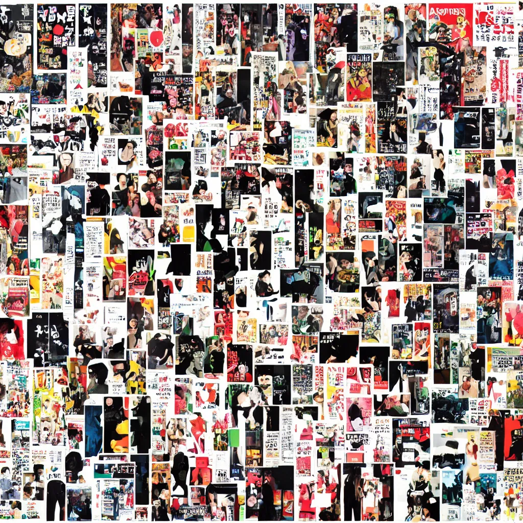 Image similar to collage of japanese magazine cutouts