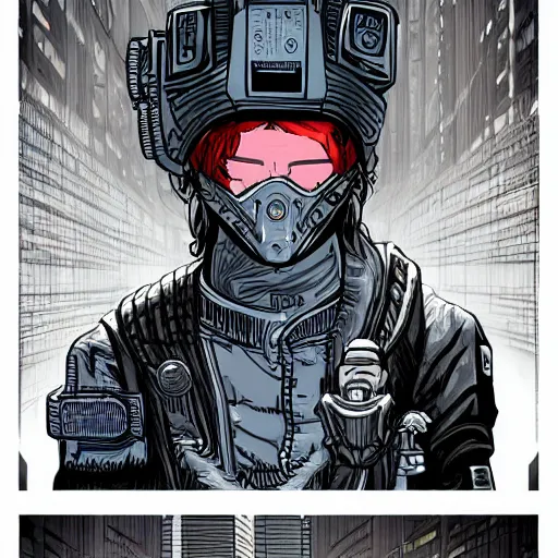 Image similar to Cyberpunk dude, by Matt Rhodes.