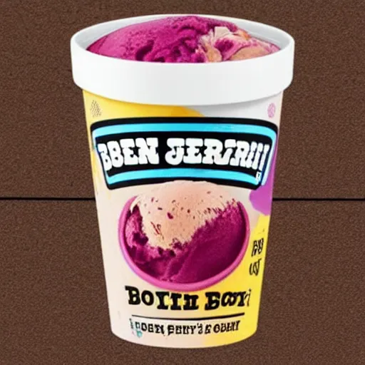 Prompt: ben and jerry's borscht flavoured ice cream, borscht written on the front