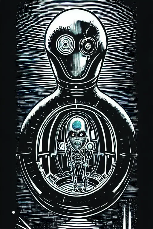 Image similar to steampunk cryo chamber containing an grey alien, high details, intricately detailed, by vincent di fate, inking, 3 color screen print, masterpiece, trending on artstation,, sharp, details, hyper - detailed, hd, 4 k, 8 k