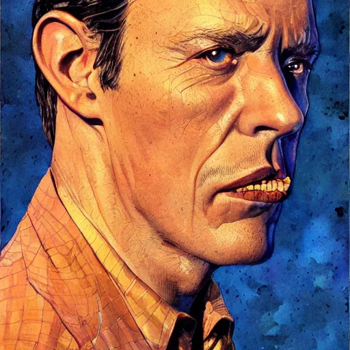 Image similar to photorealistic picture, by moebius, bob peak and alex ross and john romita jr, random horror movie poster, gouache and wash paints, fine details, fine intricate, fine facial proportionate, fine body proportionate, fine fix broken line, fine fix duplicate line, smooth focus, sharp details, bokeh, 4 k, fine 5 k details