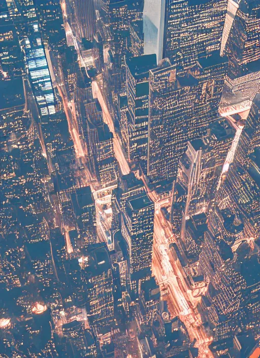 Image similar to a 2 8 mm macro aerial photo of new york city, splash art, movie still, bokeh, canon 5 0 mm, cinematic lighting, dramatic, film, photography, golden hour, depth of field, award - winning, anamorphic lens flare, 8 k, hyper detailed, 3 5 mm film grain, hazy