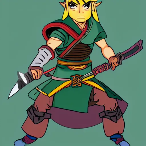 Image similar to Link in the style of Samurai