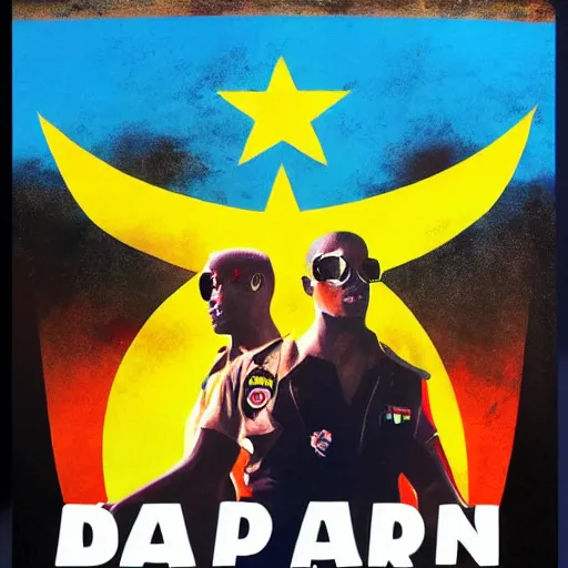 Image similar to ghana movie poster for top gun, painted