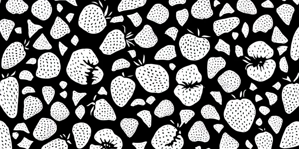 Image similar to strawberry black and white illustration