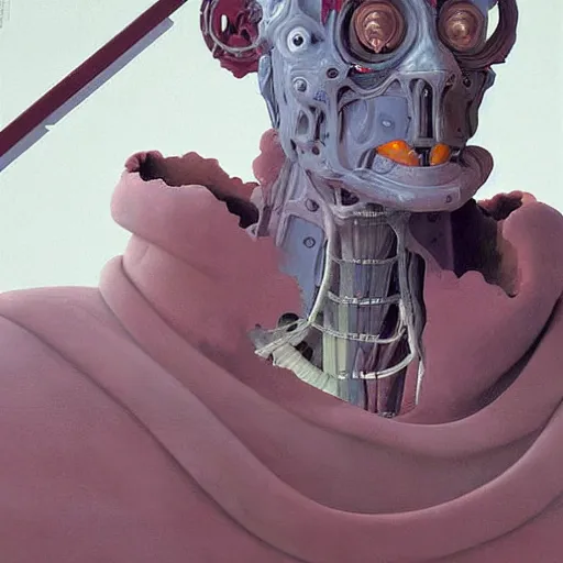 Image similar to Portrait of a white Medic robot, highly detailed, very coherent, painted by Francis Bacon and Edward Hopper, Wayne Barlowe, painted by James Gilleard, surrealism, airbrush, art by JamesJean