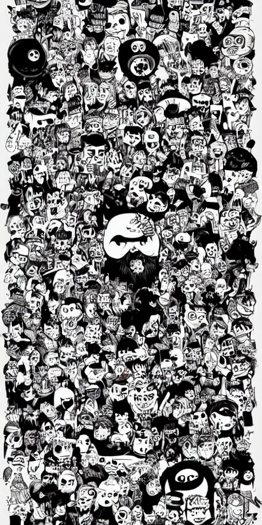 Image similar to lots of little monsters in the style of mcbess